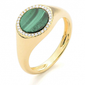 Bague Malachite et Diamants