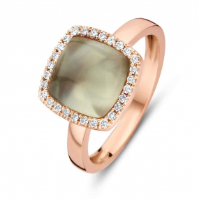 Bague prasiolite sur nacre et diamants One More - Pantelleria 0.14 ct  - Pantelleria 062250YN 
