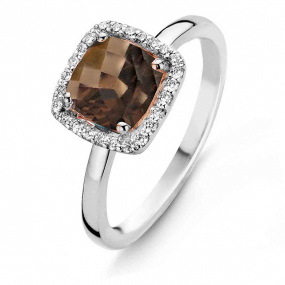 Bague Quartz Fum et Diamants One More -