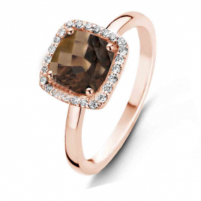 Bague Quartz Fum et Diamants One More - Etna 0.1 ct  - Etna 050611VA 
