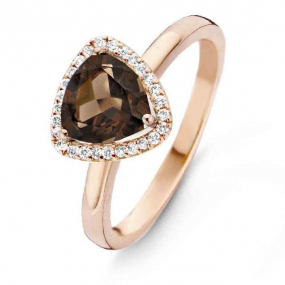 Bague Quartz Fum et Diamants One More - Etna 0.11 ct  - Etna 055061VA 
