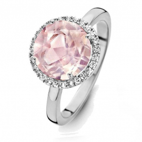 Bague Quartz Rose et diamants One More -