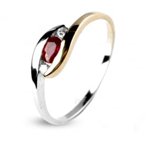 Bague rubis deux ors et diamant similaire
