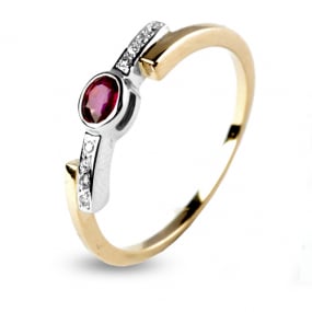 Bague rubis et diamants deux ors similaire