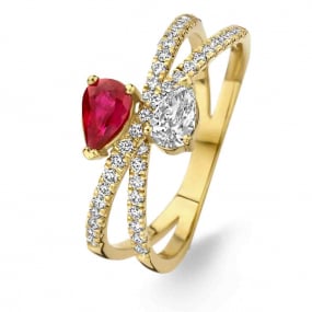 Bague Rubis et diamants