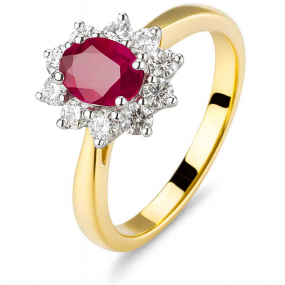Bague rubis et diamants similaire
