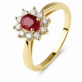 Bague rubis et Diamants similaire
