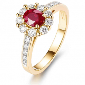 Bague rubis et Diamants similaire