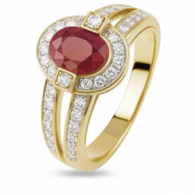 Bague rubis et Diamants similaire