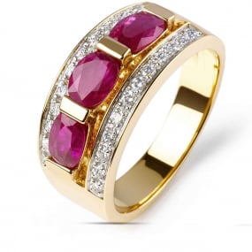 bague rubis et diamants similaire