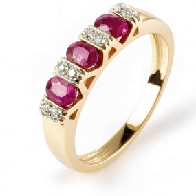bague rubis et diamants similaire