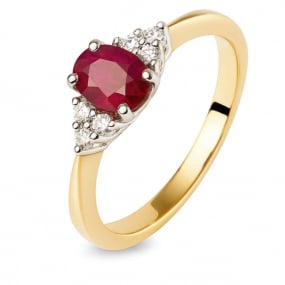 Bague rubis et diamants similaire