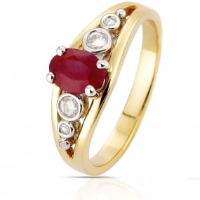 bague rubis et diamants similaire