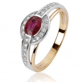 Bague rubis et Diamants similaire