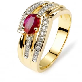 bague rubis et diamants similaire
