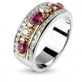 bague rubis et diamants similaire