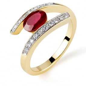 bague rubis et diamants similaire