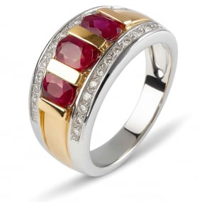 bague rubis et diamants similaire