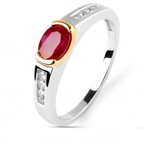 bague rubis et diamants similaire