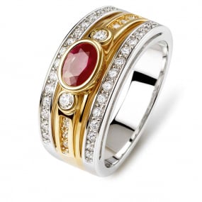 bague rubis et diamants similaire