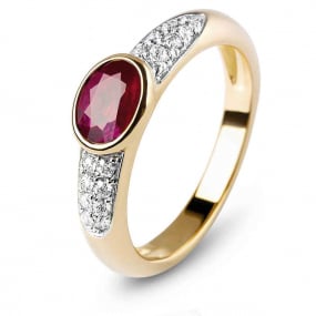 Bague rubis et Diamants similaire