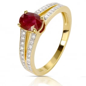 bague rubis et diamants similaire