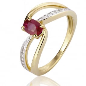 Bague rubis et Diamants similaire