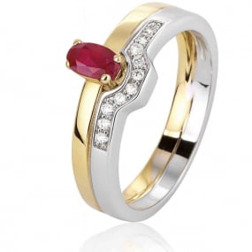 Bague rubis et Diamants similaire
