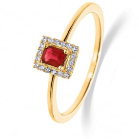 Bague Rubis et Diamants en complment