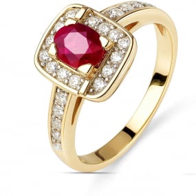 bague rubis et diamants similaire
