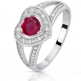bague rubis et diamants similaire