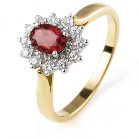 Bague rubis et diamants similaire