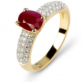 bague rubis et diamants similaire