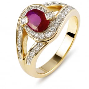 bague rubis et diamants similaire
