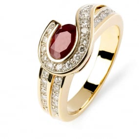 bague rubis et diamants similaire