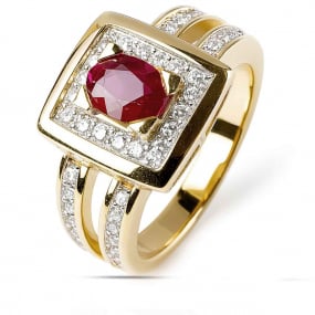 bague rubis et diamants similaire