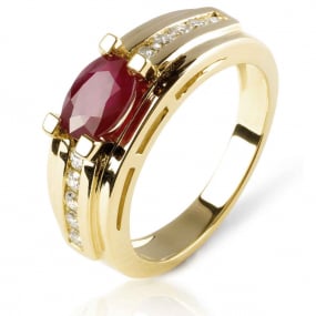 bague rubis et diamants similaire