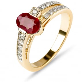 bague rubis et diamants similaire