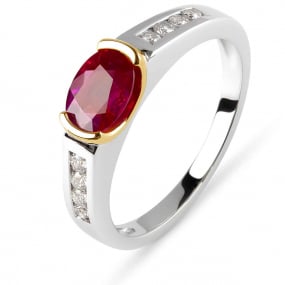 bague rubis et diamants similaire