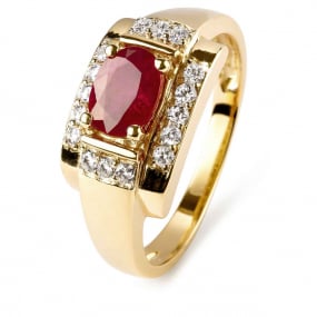 bague rubis et diamants similaire