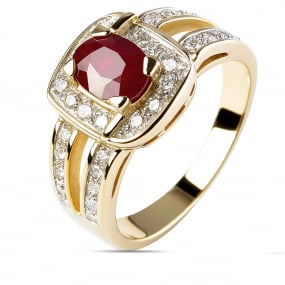 bague rubis et diamants similaire