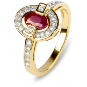 bague rubis et diamants similaire