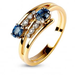 Bague saphir sertie de diamants similaire