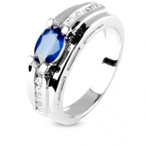 Bague saphir 1 carat sertie de diamants