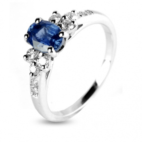 Bague Saphir 1 carat sertie de diamants  similaire
