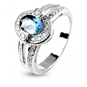 Bague saphir 1 carat sertie de diamants similaire