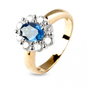 Bague saphir 1 carat sertie de diamants similaire
