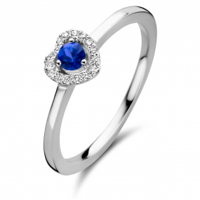 Bague saphir bleu et diamants - One More