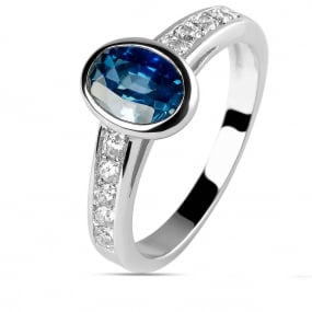Bague saphir et diamants similaire