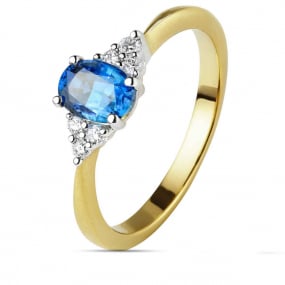Bague saphir et diamants similaire